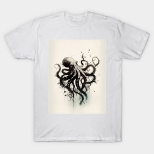 Octopus Ink Drawing T-Shirt